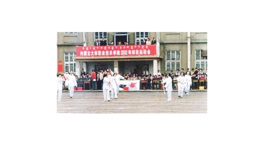 2002年校運會，老干部太極劍表演